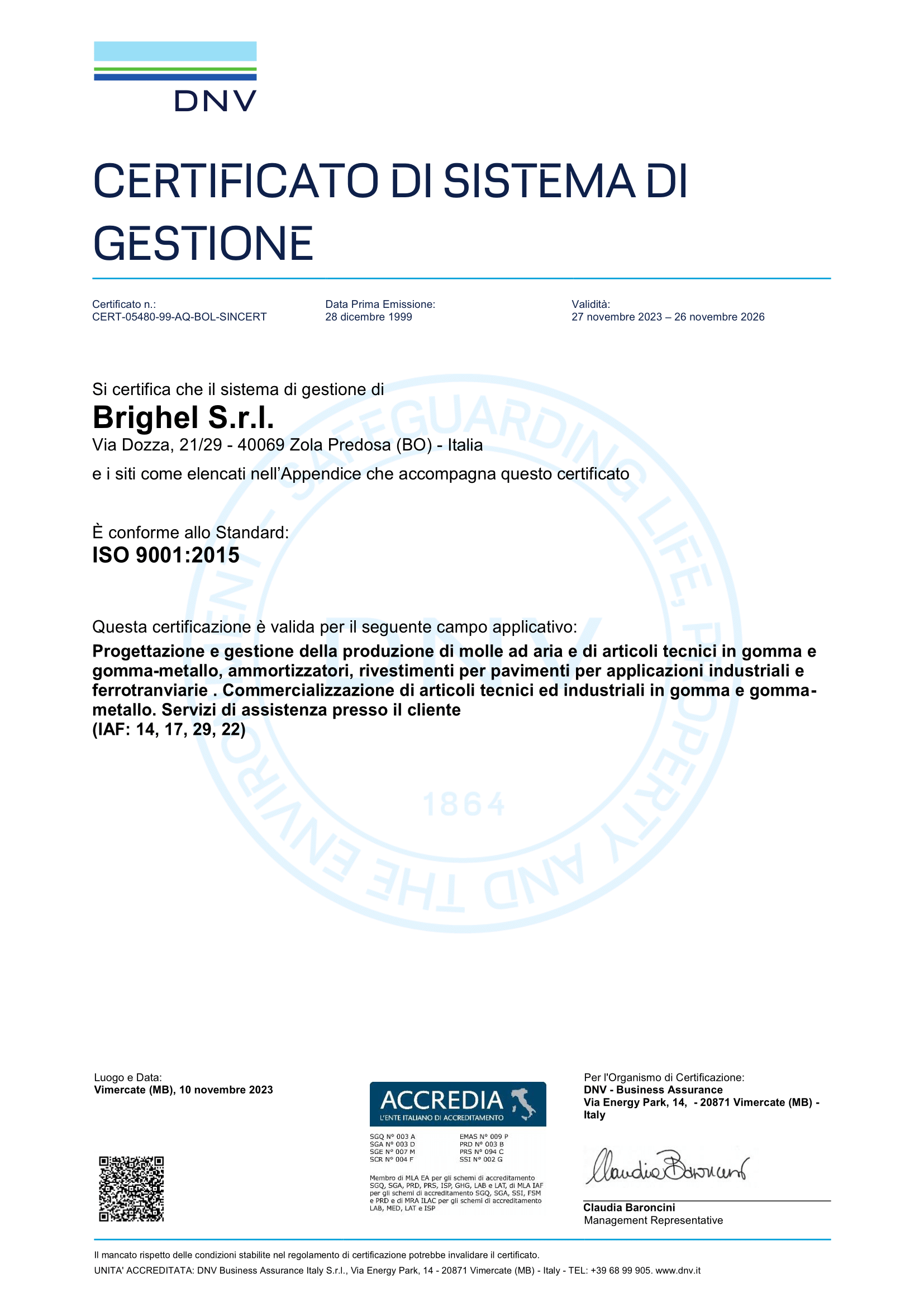 Certificato di qualità