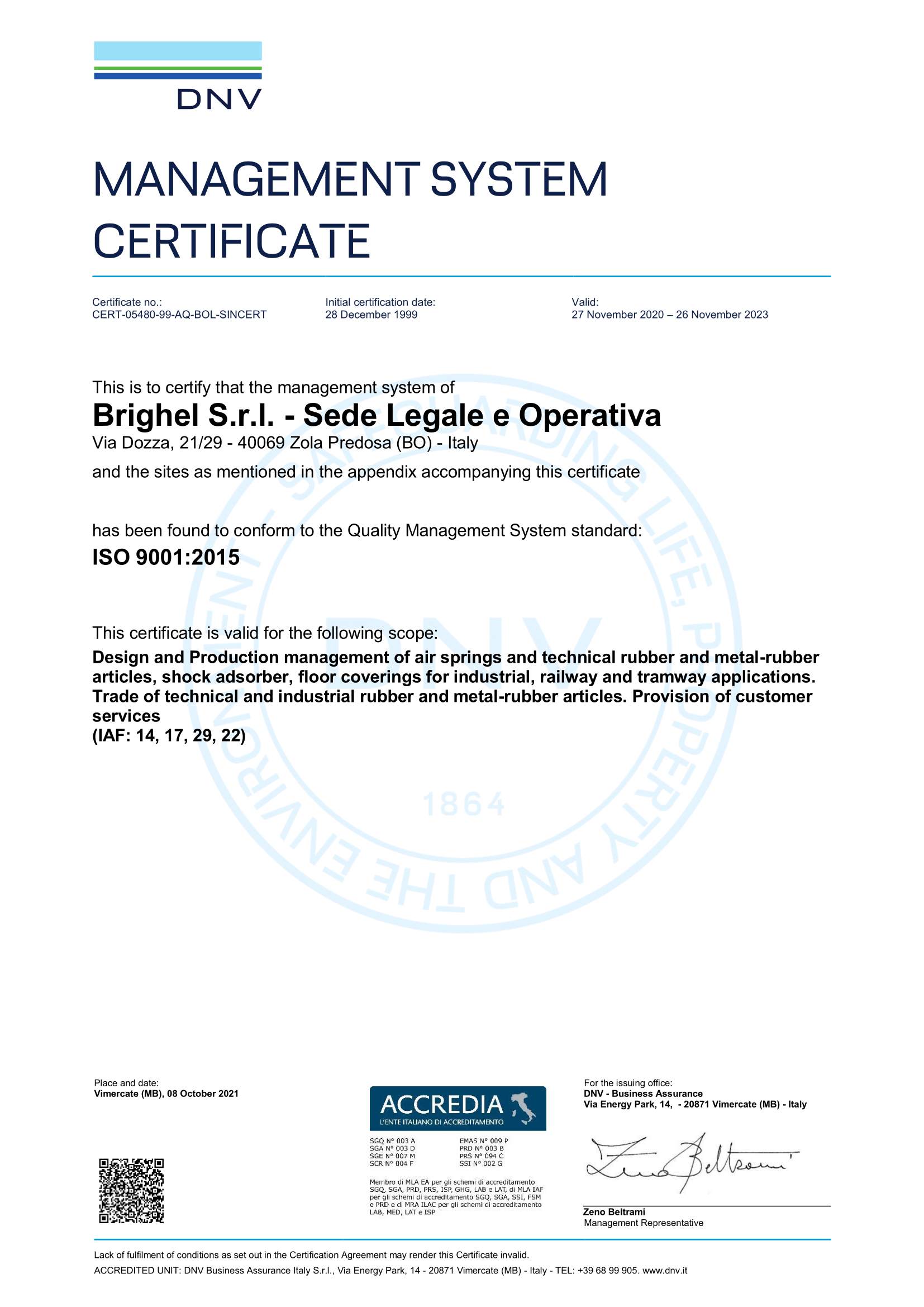 INTERNATIONAL QUALITY CERTIFICATIONS ISO 9001: 2015