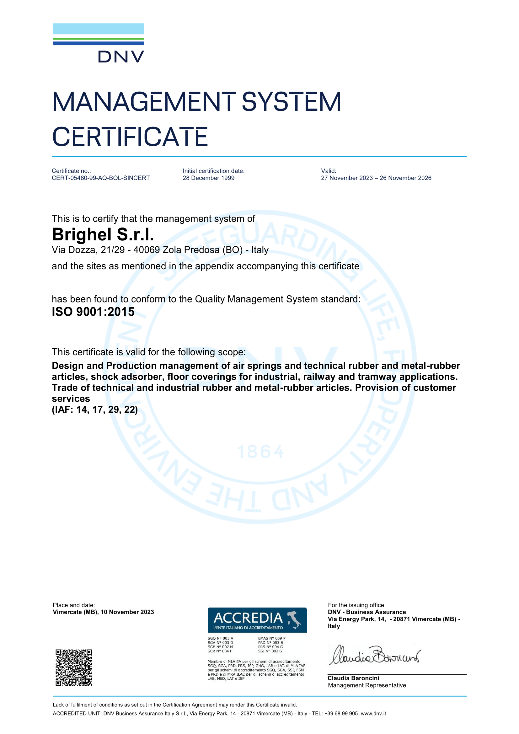 Quality Certificate
